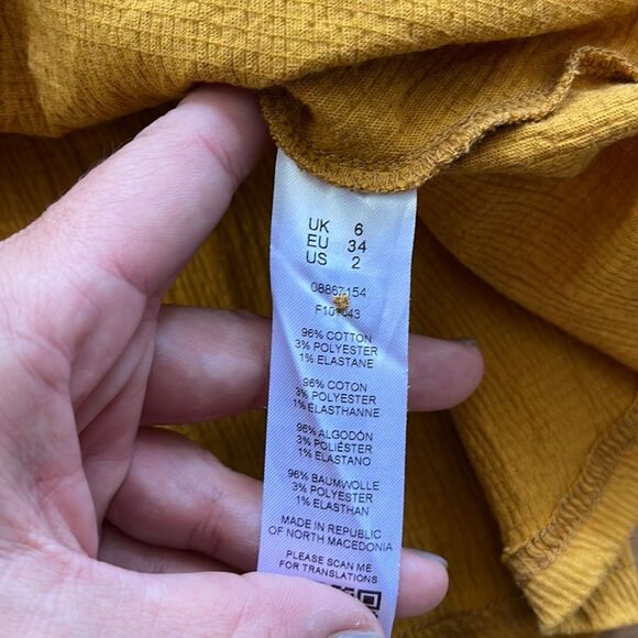 ASOS Mustard Colored Tunic Dress Sz 2 - Picture 5 of 5